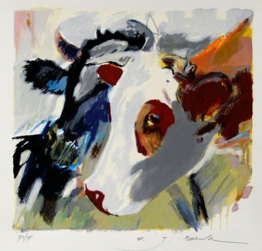 Hans Buenk - Berta red screen print – lithos zeefdrukken