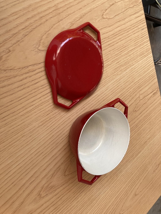 Image 1 of Small Red Copco Casserole With Lid