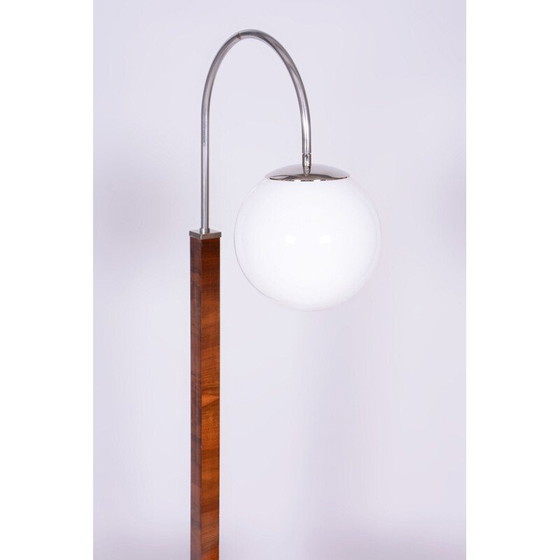 Image 1 of Vintage Art Deco floor lamp in beech and walnut veneer by Jindřich Halabala for UP Závody, Czechoslovakia 1920