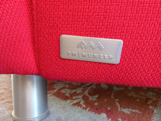 Image 1 of FM Munzer Red Corner Sofa