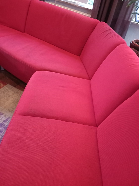 Image 1 of FM Munzer Red Corner Sofa