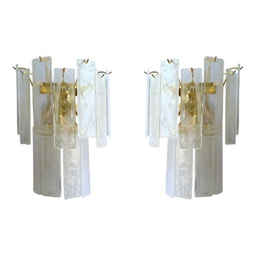 2x Simo Eng Alabastro Listelli Wall Sconces
