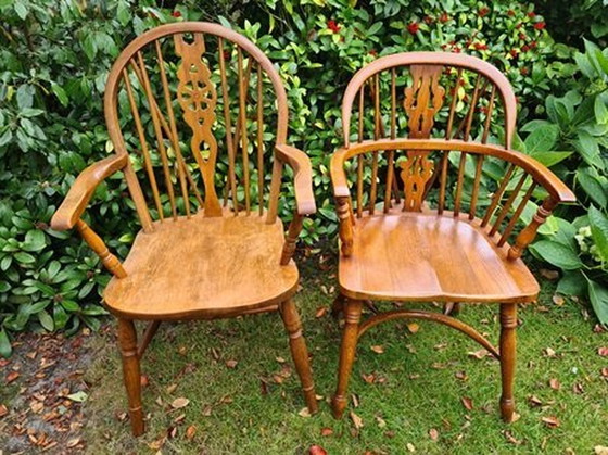 Image 1 of 2x Windsor Armchairs