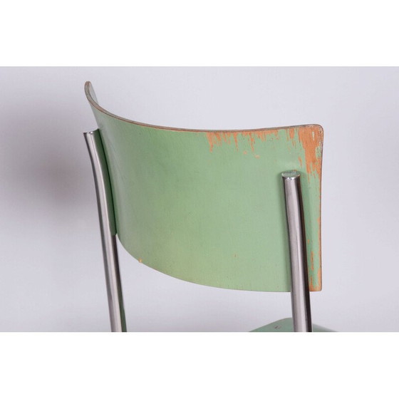 Image 1 of Set of 4 vintage Bauhaus chrome and steel chairs by Robert Slezak, Czechoslovakia1930