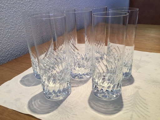 7 Crystal Longdrink Glasses From The Brand Schott Zwiesel, Series Pirouette