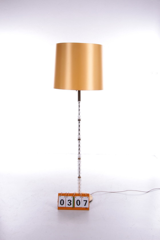 Image 1 of Floor lamp with glass tubes and brass details,1960s