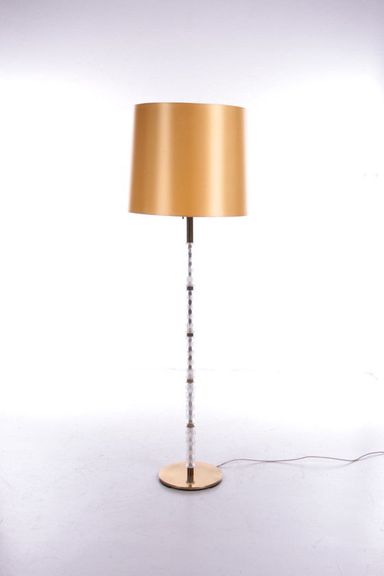 Image 1 of Floor lamp with glass tubes and brass details,1960s