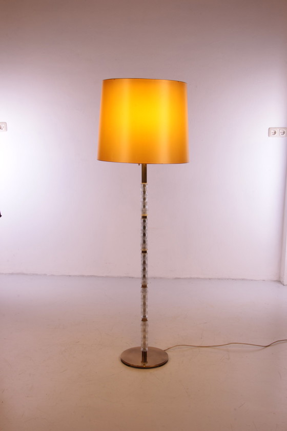 Image 1 of Floor lamp with glass tubes and brass details,1960s