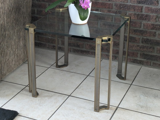 Image 1 of 2x Ghyczy Glass & Brass Brass Side Tables