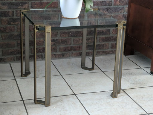 2x Ghyczy Glass & Brass Brass Side Tables