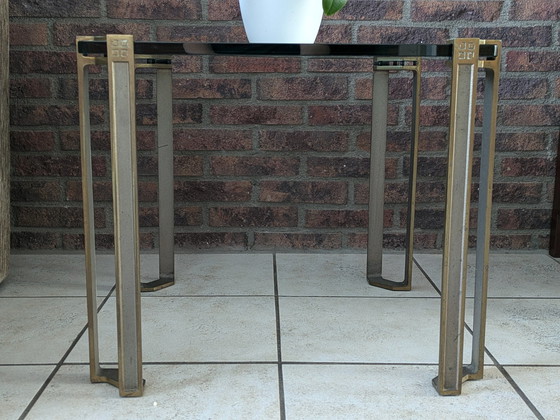 Image 1 of 2x Ghyczy Glass & Brass Brass Side Tables