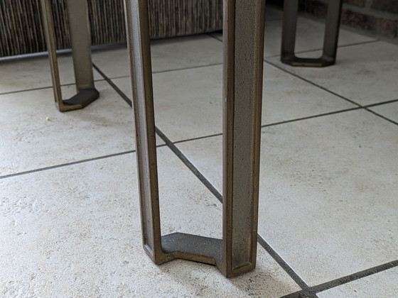 Image 1 of 2x Ghyczy Glass & Brass Brass Side Tables