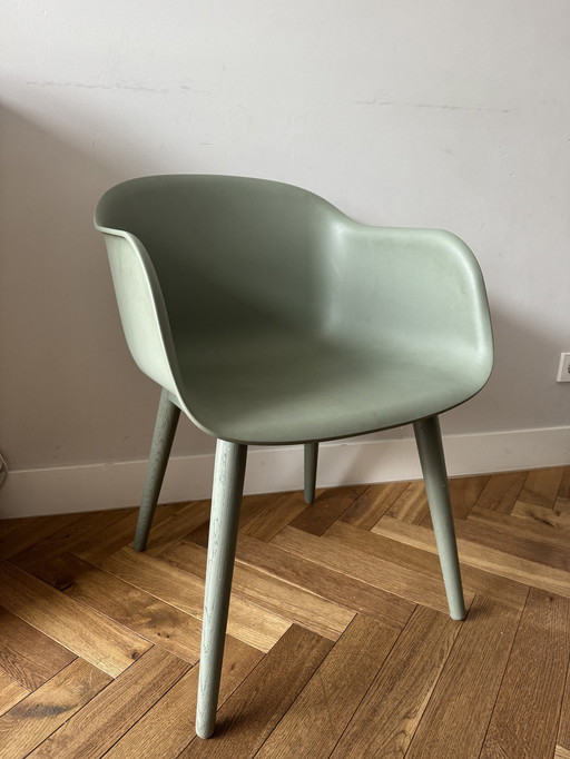 Muuto Green Chair With Oak Wood Base