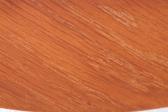 Image 1 of Specchio da parete rotondo vintage in legno chiaro, anni '60