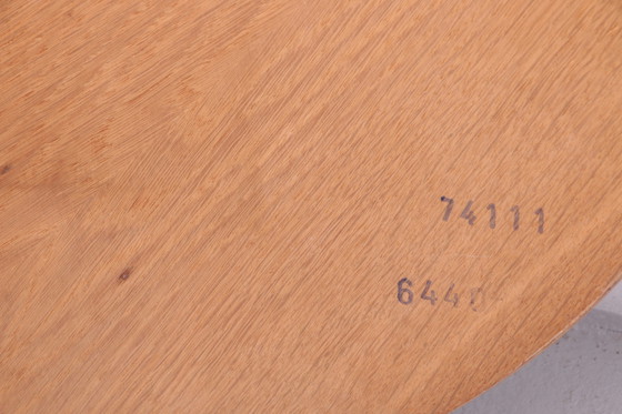 Image 1 of Specchio da parete rotondo vintage in legno chiaro, anni '60