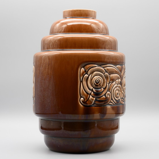 Image 1 of Rare Art Deco Vase by Gustave de Bruyn Fives-Lille France c. 1930 Antique Chic