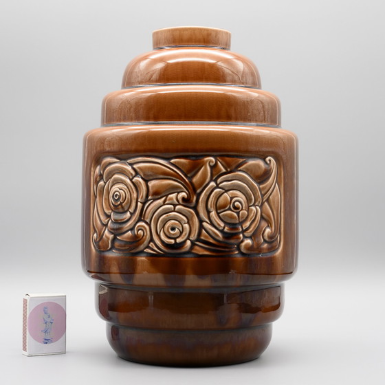 Image 1 of Rare Art Deco Vase by Gustave de Bruyn Fives-Lille France c. 1930 Antique Chic