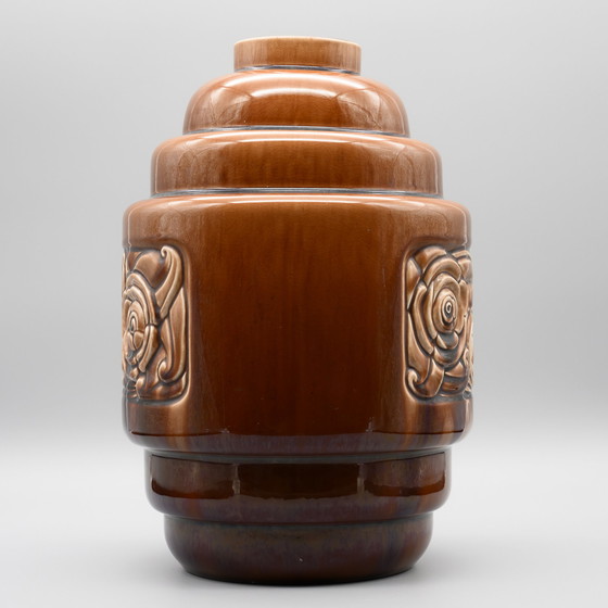 Image 1 of Rare Art Deco Vase by Gustave de Bruyn Fives-Lille France c. 1930 Antique Chic