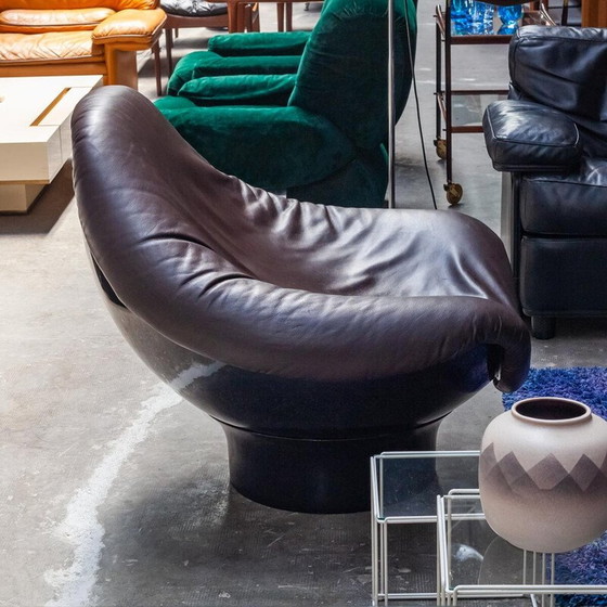 Image 1 of Vintage Rodica armchair in chocolate brown fiberglass by Mario Brunu for Comfort, Italy 1968