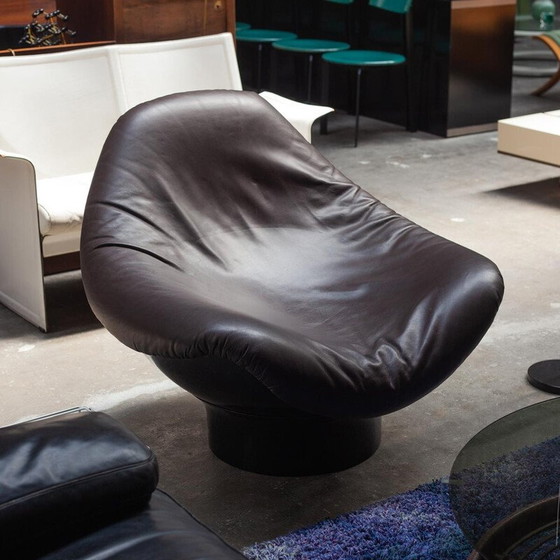Image 1 of Vintage Rodica armchair in chocolate brown fiberglass by Mario Brunu for Comfort, Italy 1968