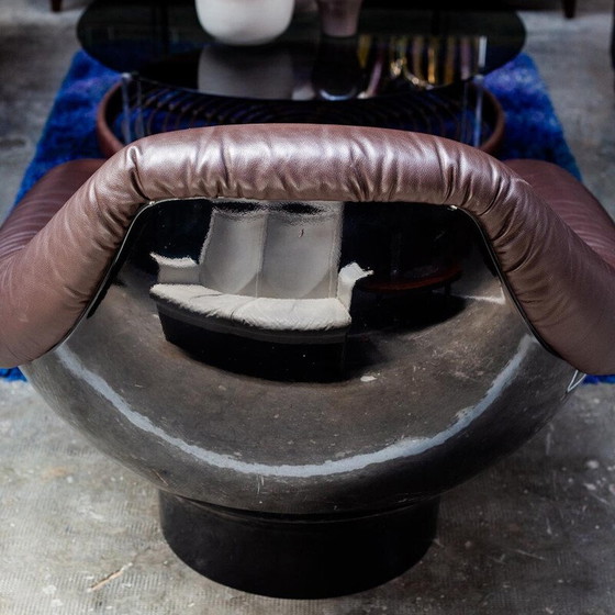 Image 1 of Vintage Rodica armchair in chocolate brown fiberglass by Mario Brunu for Comfort, Italy 1968