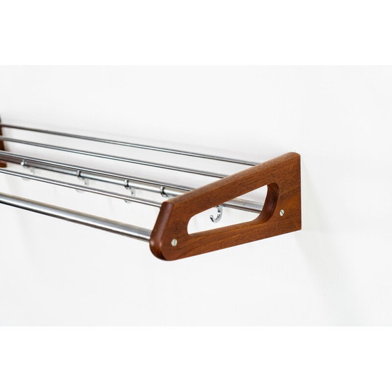 Image 1 of Vintage teak and steel coat rack by Børge Mogensen for Søborg Møbler, Denmark 1960s