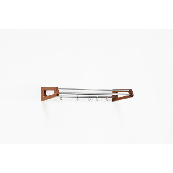Image 1 of Vintage teak and steel coat rack by Børge Mogensen for Søborg Møbler, Denmark 1960s