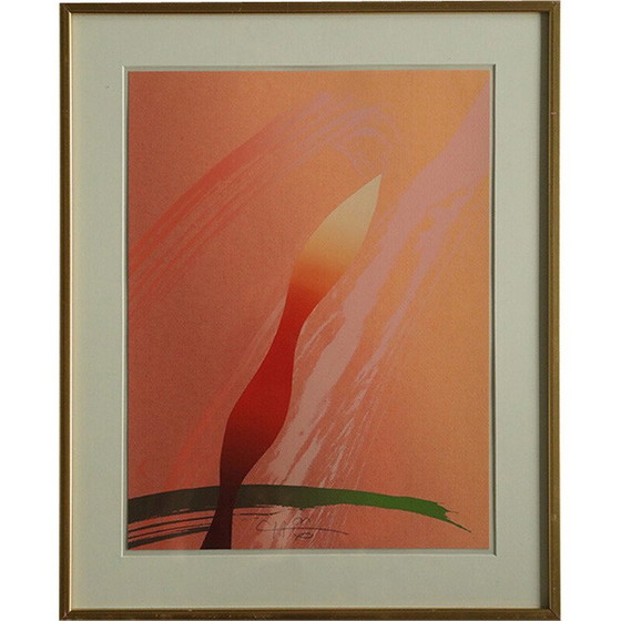 Image 1 of Vintage serigraph Amaryllis by Curt Hillfon, 1960s