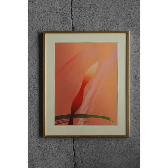 Image 1 of Vintage serigraph Amaryllis by Curt Hillfon, 1960s