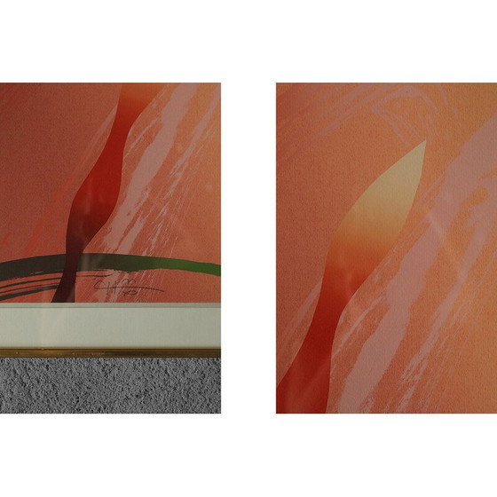 Image 1 of Vintage serigraph Amaryllis by Curt Hillfon, 1960s