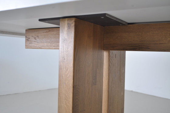 Image 1 of Design dining table with wooden base