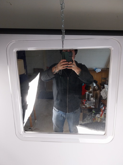 1 X 1970'S Transparent Plastic Mirror 60X60Cm