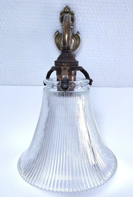 Bronze Glass wall lamp 1900