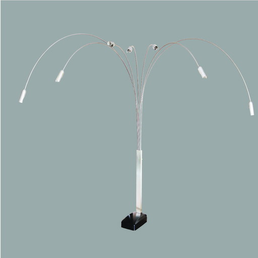 Impressive Italian 7 Arms Arc Lamp From 1970S