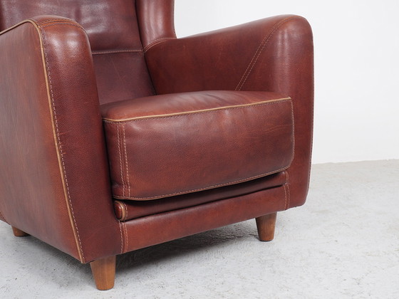 Image 1 of Baxter coganc cuir vintage fauteuil Bergère