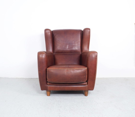 Image 1 of Baxter coganc cuir vintage fauteuil Bergère