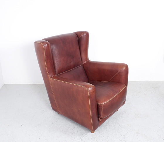 Image 1 of Baxter coganc cuir vintage fauteuil Bergère