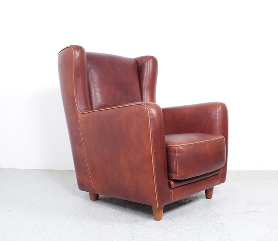Image 1 of Baxter coganc cuir vintage fauteuil Bergère