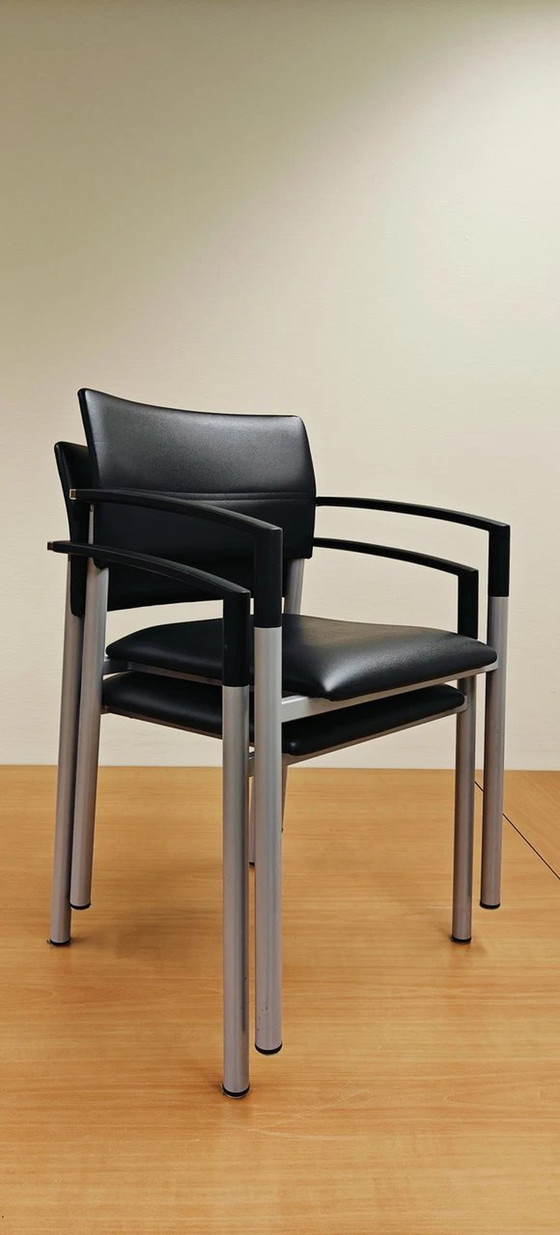 Image 1 of 4x Wiensner Hager Aluform Stacking Chair