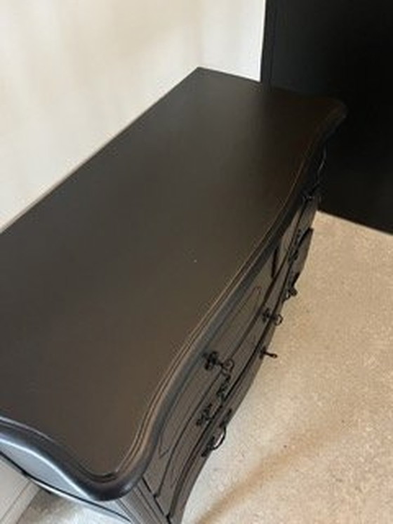 Image 1 of Black Curved Chest of Drawers