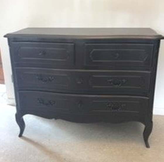 Image 1 of Black Curved Chest of Drawers