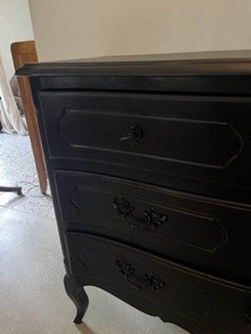 Black Curved Chest of Drawers