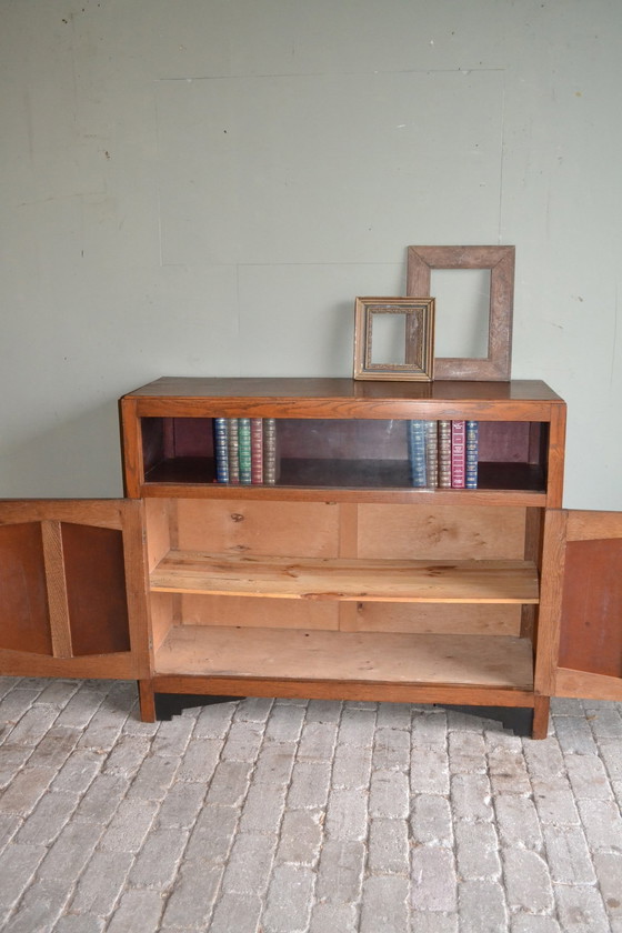 Image 1 of Antique Oak Wooden Art Deco Sideboard.