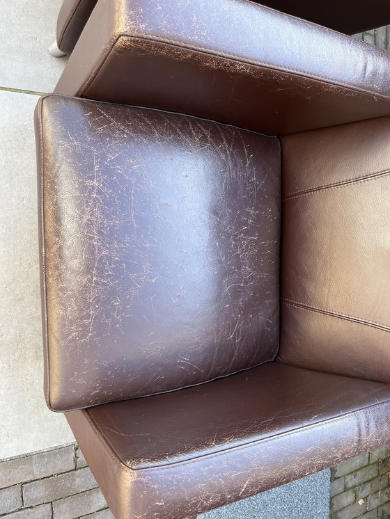 Image 1 of 2x fauteuils Leolux Dolcinea avec jeu de pieds en bois supplémentaire