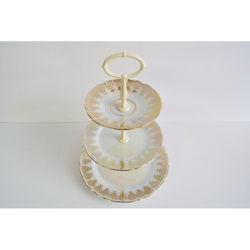 Vintage porcelain etager for sweets and sweets by Moritz Zdekauer for Stará Role, 1960