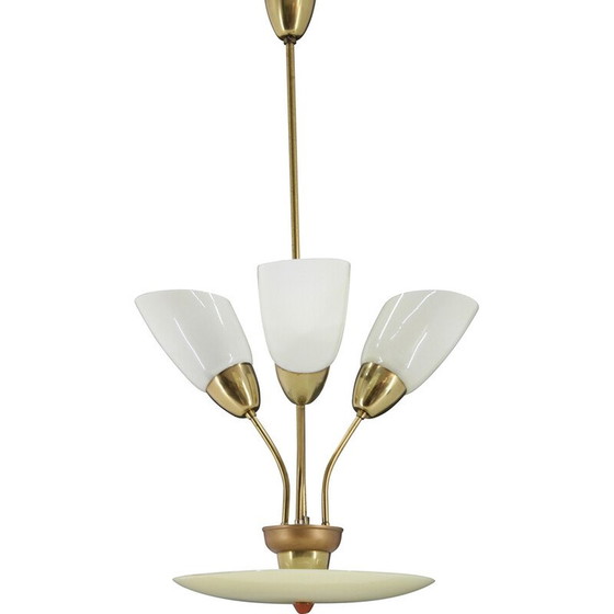 Image 1 of Vintage glass chandelier by Kamenicky Senov, Czechoslovakia 1960s