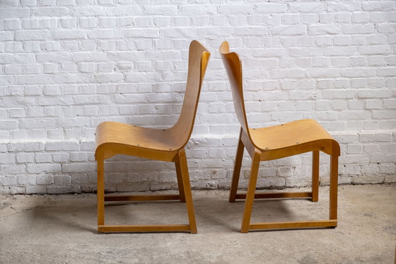 Image 1 of 5X Axel Larsson Stacking Chairs By Svangsta Stilmöbler, Sweden