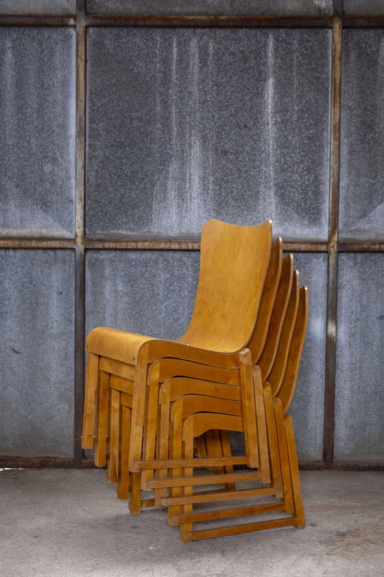 Image 1 of 5X Axel Larsson Stacking Chairs By Svangsta Stilmöbler, Sweden