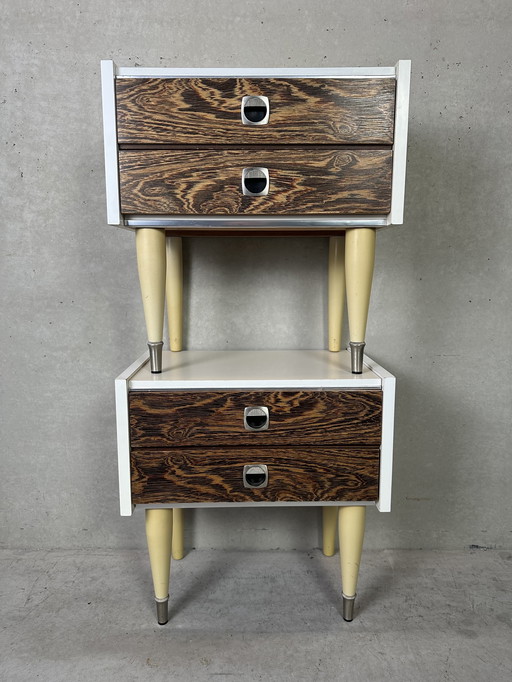 2 x table de chevet / commode vintage