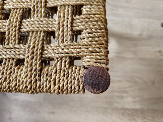 Image 1 of Sgabello poggiapiedi vintage in corda di carta